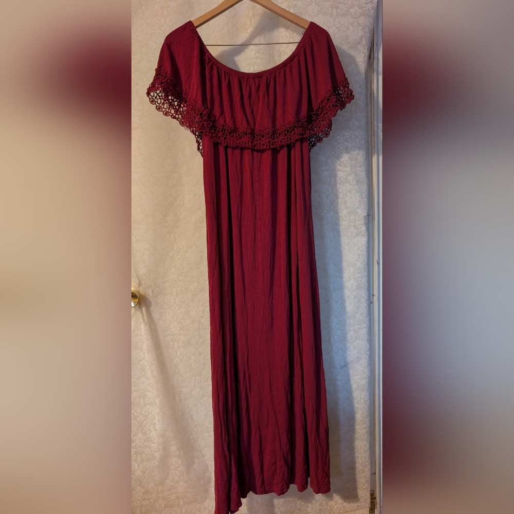 CalStyle BOHO MAXI Dress Sz. XL Red - Picture 14 of 15